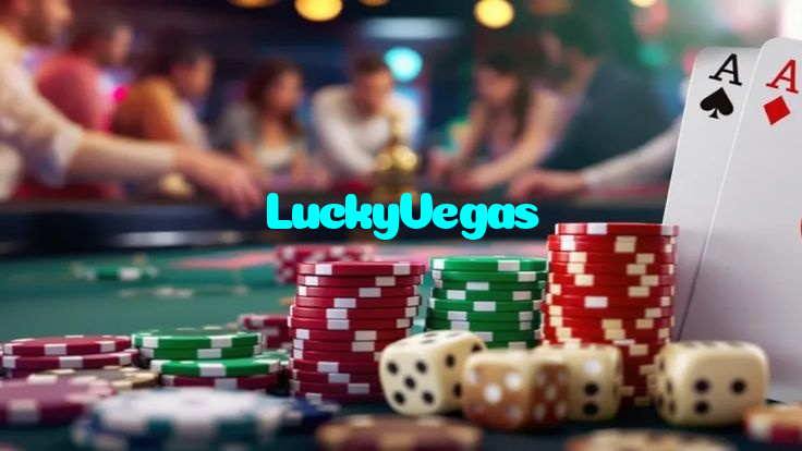 LuckyVegas casino presented on mobile device in Pakistan with slots and live games
